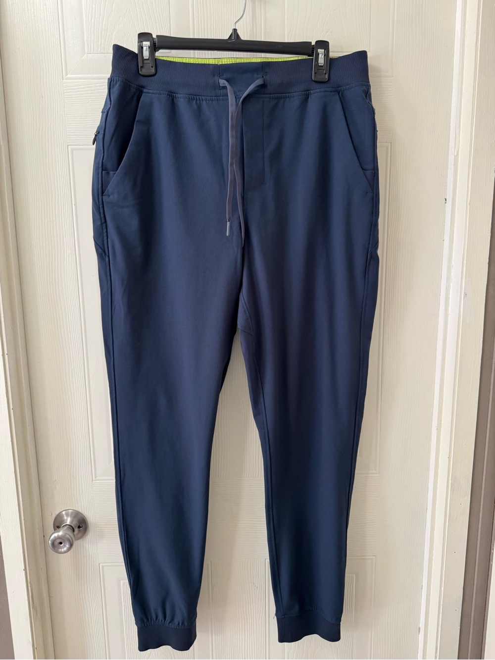 Birddogs Navy Drawstring Joggers with Lime Waistband Accent